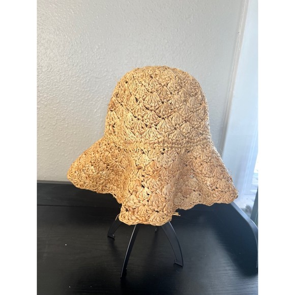 100% Straw Bucket Hat Light Brown - Picture 5 of 10
